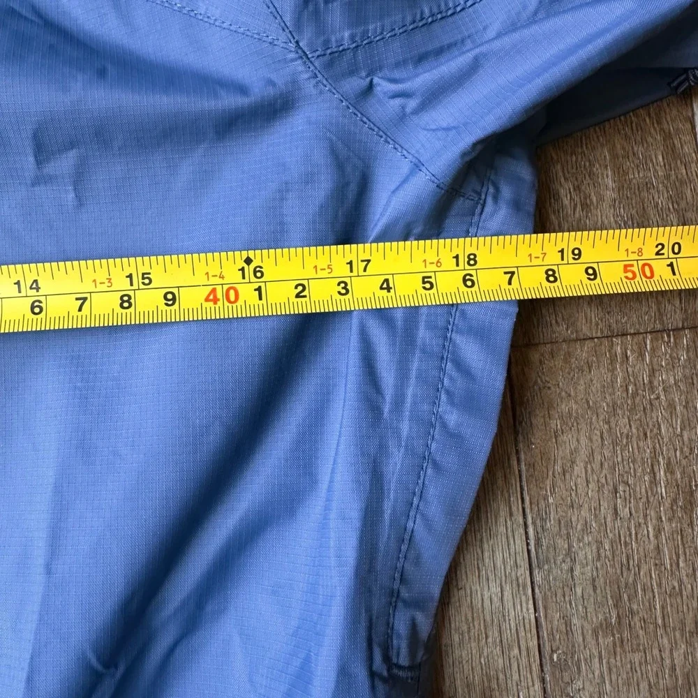Merrell Rain Jacket Womens XS Hooded Full Zip Waterproof Ripstop Blue Hiking